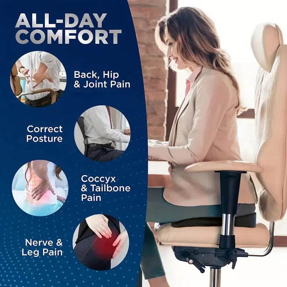 Travel Seat Cushion Memory Foam U-Shaped Pillow for Chair Cushion Pad Car Office Hip Support Massage Orthopedic Pillow - One-Sake.com