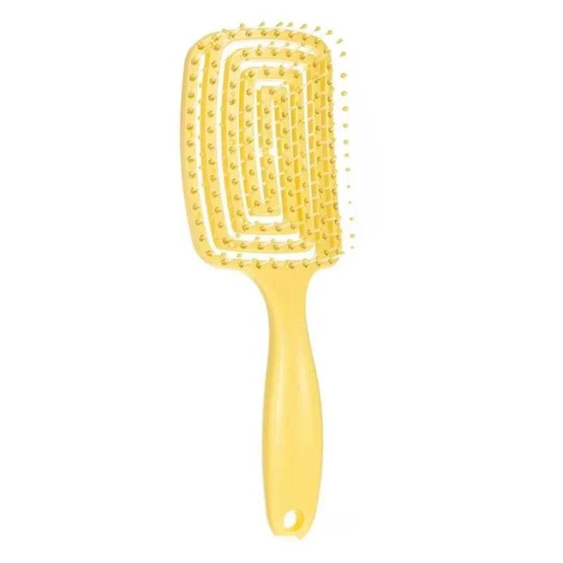 1Pcs Elastic Massage Comb Hollow Out Hair Brush Scalp Massage Combs Hair Styling Detangler Fast Blow Drying Detangling Tool - One-Sake.com