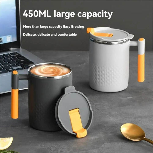 304 Stainless Steel Cat Design Double Layer Coffee Mug – Leak-Proof Tea Cup with Tea Filter &amp; Comfort Grip for Travel, Home &amp; Office Use - One-Sake.com