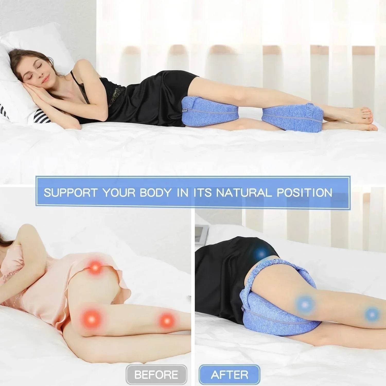 Memory Cotton Leg Pillow Sleeping Orthopedic Sciatica Back Hip Joint For Pain Relief Thigh Leg Pad Cushion Home Foam Pillow - One-Sake.com