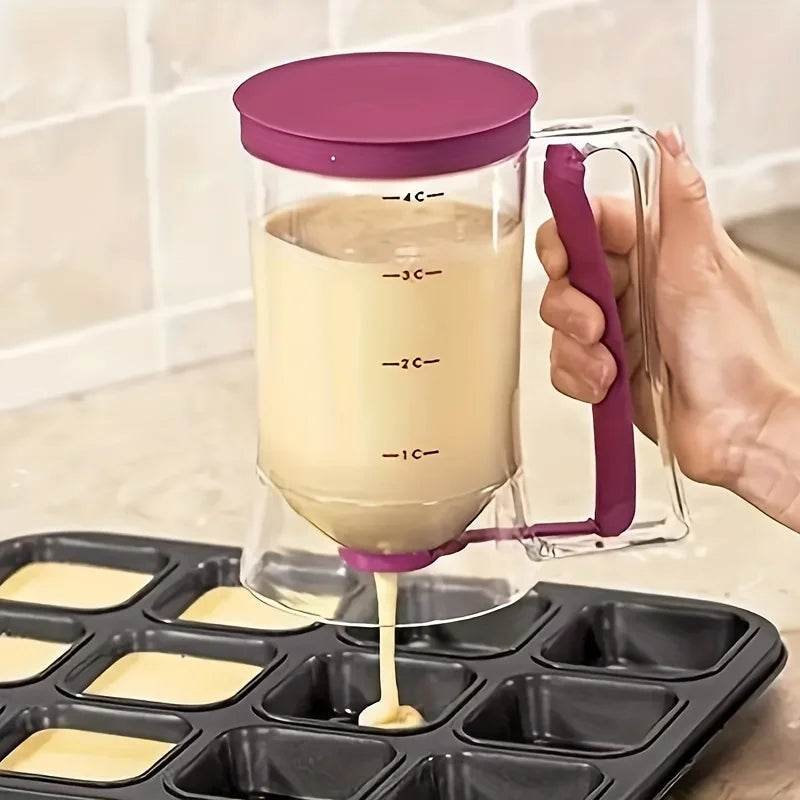 900ml Batter Dispenser – Hand-Held Graduated Funnel for Pancakes, Cupcakes & Cakes - One-Sake.com