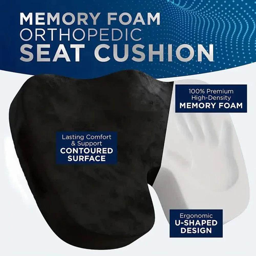 Travel Seat Cushion Memory Foam U-Shaped Pillow for Chair Cushion Pad Car Office Hip Support Massage Orthopedic Pillow - One-Sake.com