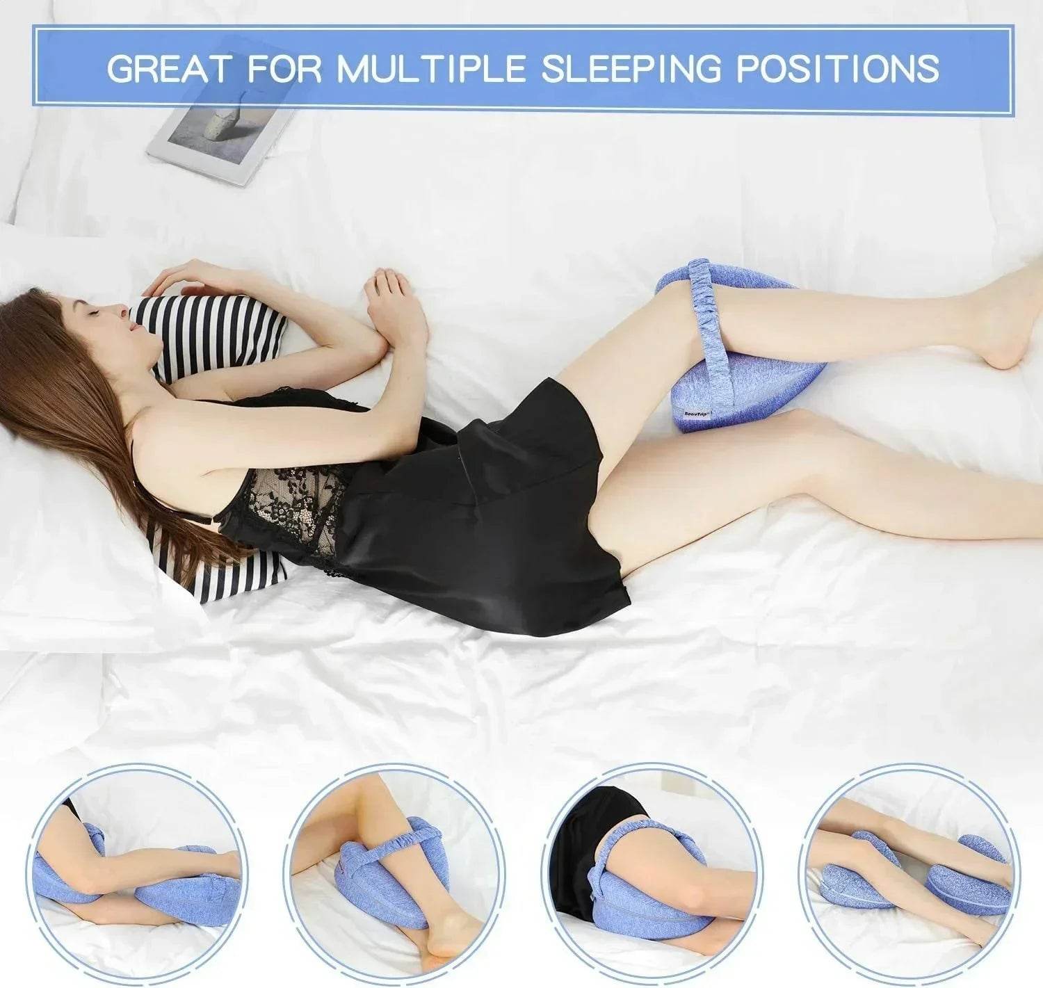 Memory Cotton Leg Pillow Sleeping Orthopedic Sciatica Back Hip Joint For Pain Relief Thigh Leg Pad Cushion Home Foam Pillow - One-Sake.com