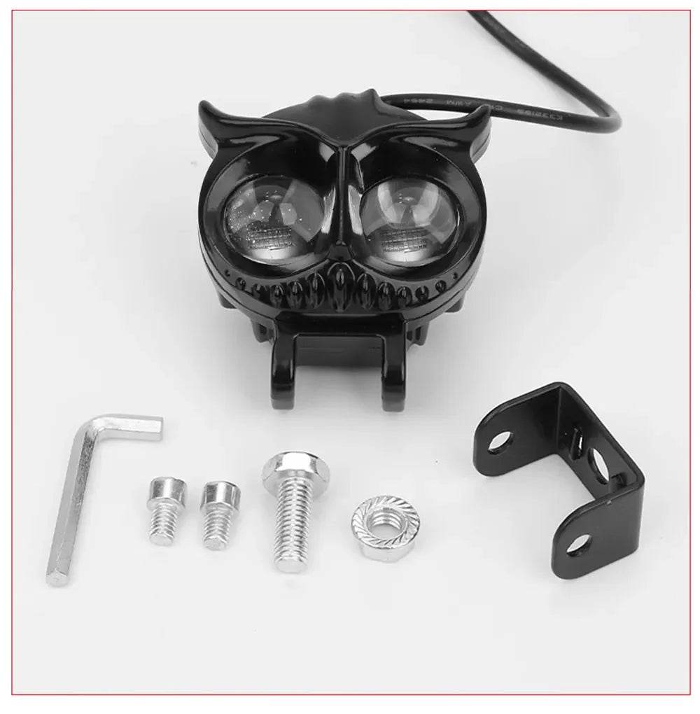 2PCS Owl-Design Motorcycle Headlights – Dual Color LED Fog Lamps with 4 Modes for Enhanced Visibility - One-Sake.com