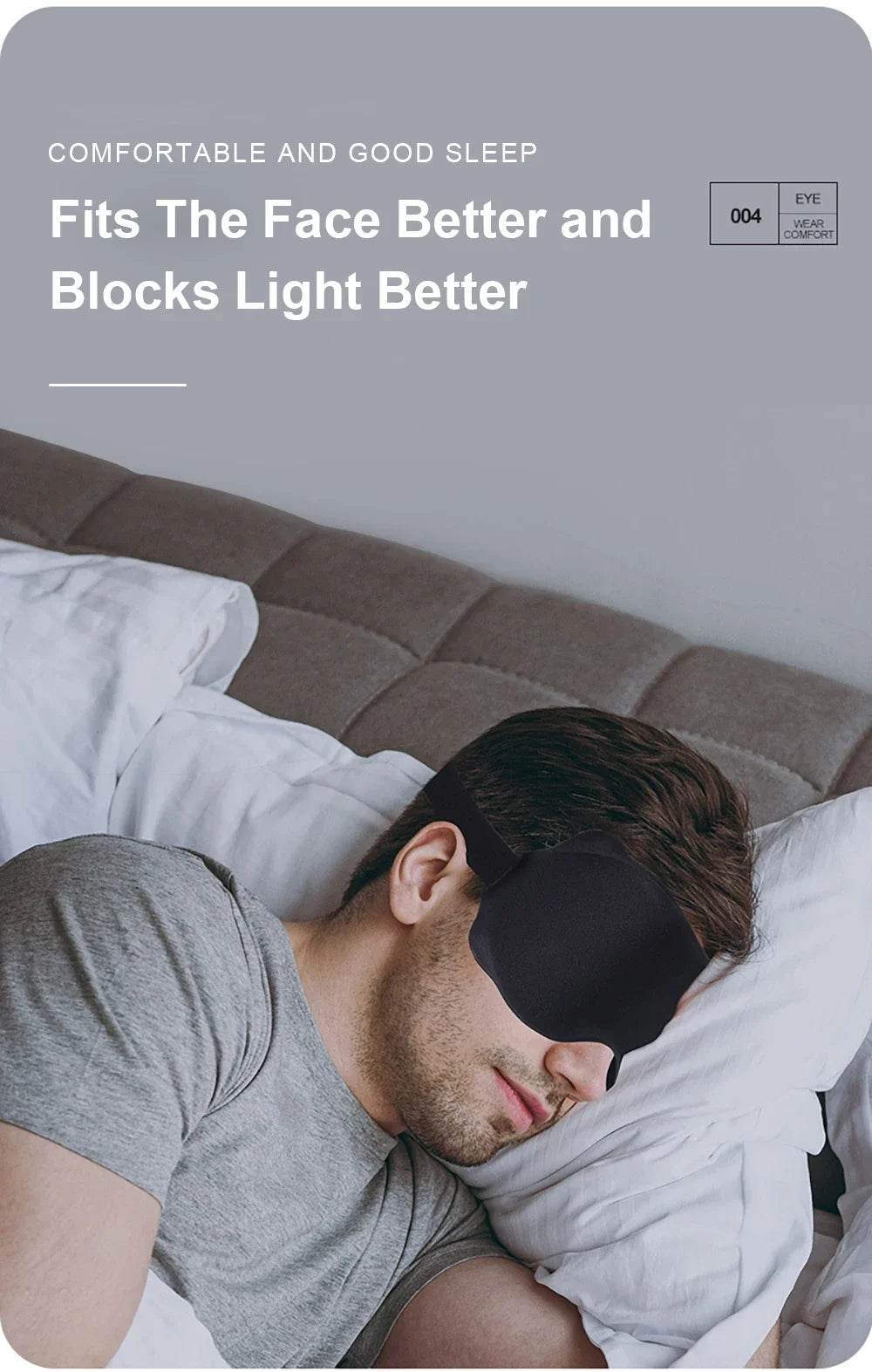 3D Sleep Mask – 6D Design, 360° Light Blocking & Pressure-Free Eye Mask for Ultimate Comfort - One-Sake.com