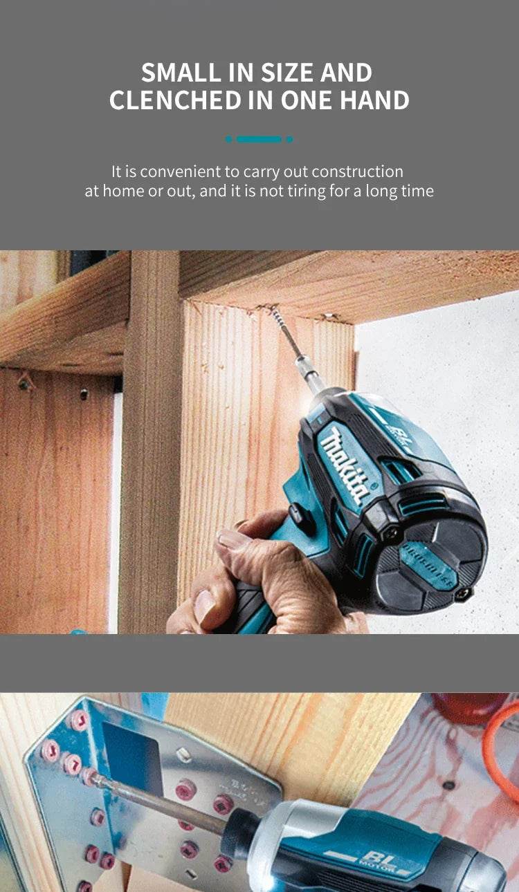Makita DTD172 18V Cordless Impact Screwdriver – Brushless Motor, 180N.M High Torque, Tungsten Steel Shaft | Stepless Speed Control for Wood, Bolt, T-Mode (Power Tools for Construction, Woodworking, Maintenance) - One-Sake.com