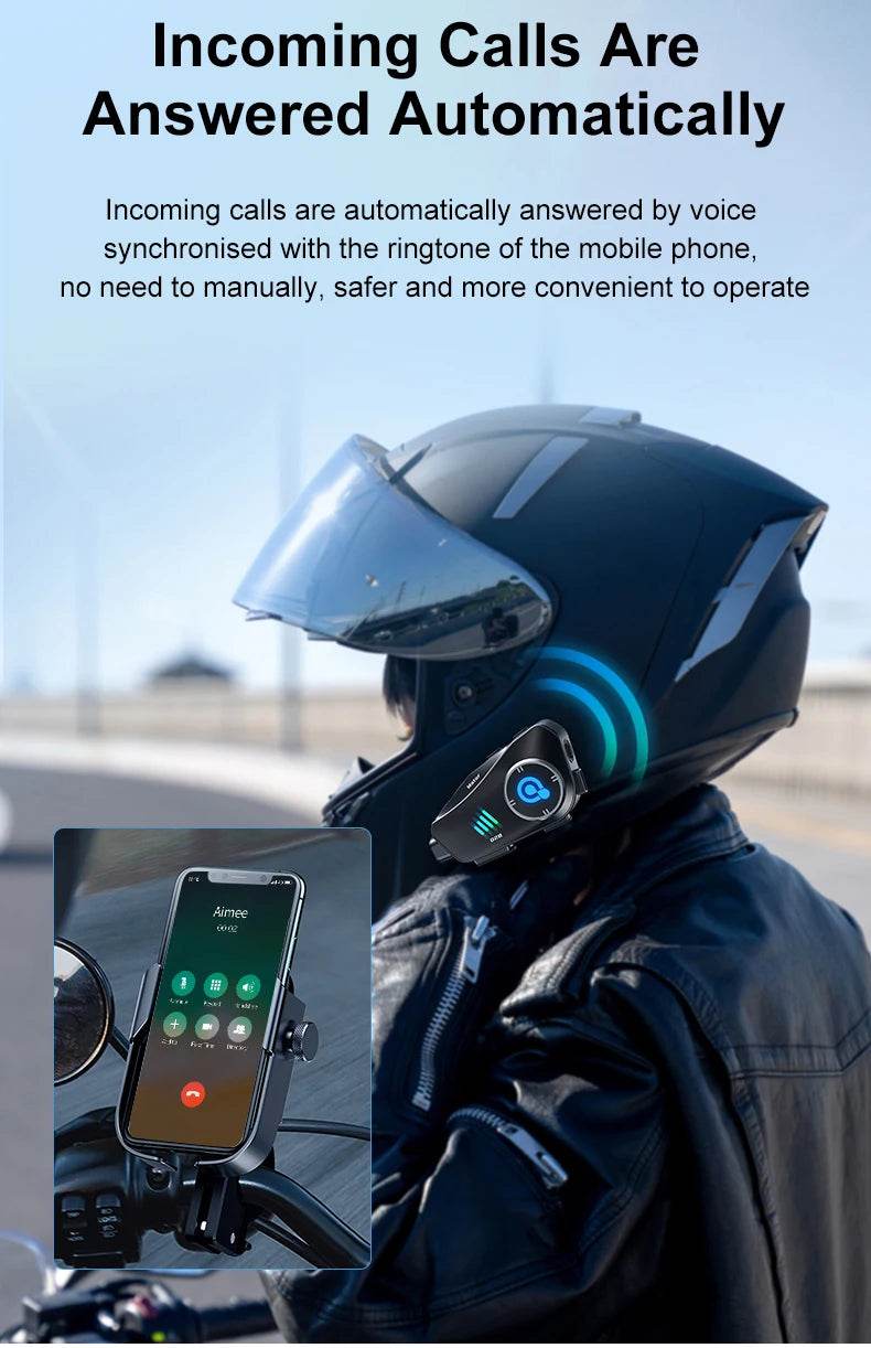 Q28 Motorcycle Helmet Bluetooth Headset with 1080P HD Camera - IP66 Waterproof, Super Wide-Angle Lens & WiFi Video Recorder - One-Sake.com