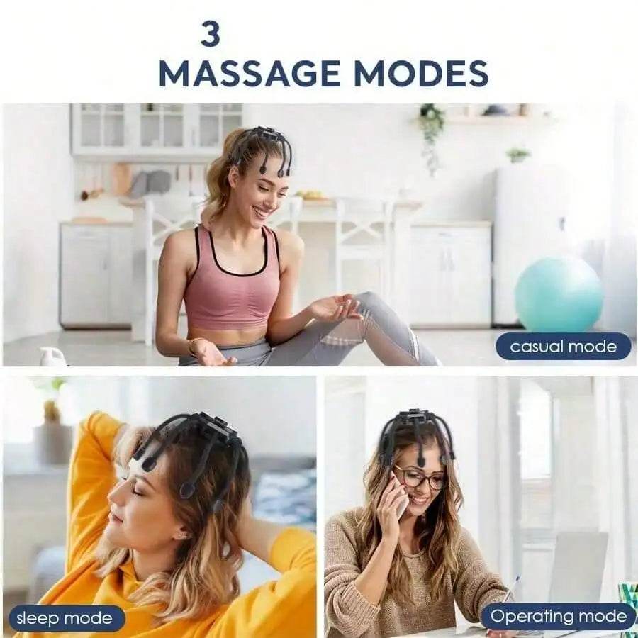 Cordless Electric Scalp Massager – 360° Head Massage with 8 Finger Tips for Deep Relaxation & Stress Relief - One-Sake.com