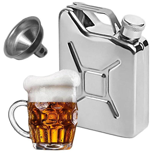 5oz Stainless Steel Hip Flask with Funnel – Portable Whiskey Flask, Perfect Personalized Gift for Men - One-Sake.com