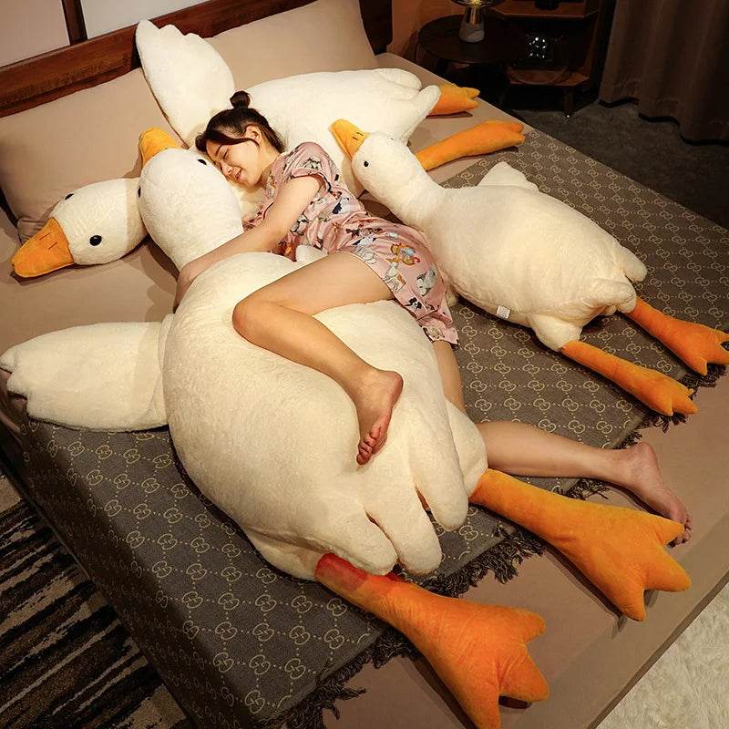 Hot 50/90/130CM Funny Goose Plush Stuffed Soft Duck Sleeping Pillow Sofa Cushion Kids Girlfriend Birthday Gift Toy - One-Sake.com