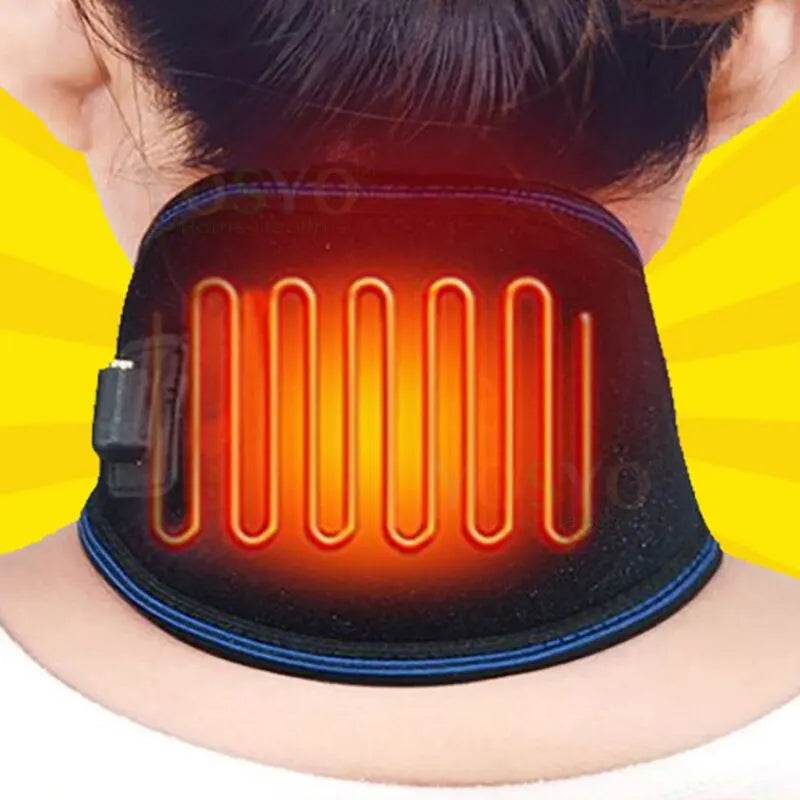 Electric Heated Neck Belt – 3 Heat Levels & Massage for Neck Pain Relief, Warmth & Relaxation - One-Sake.com