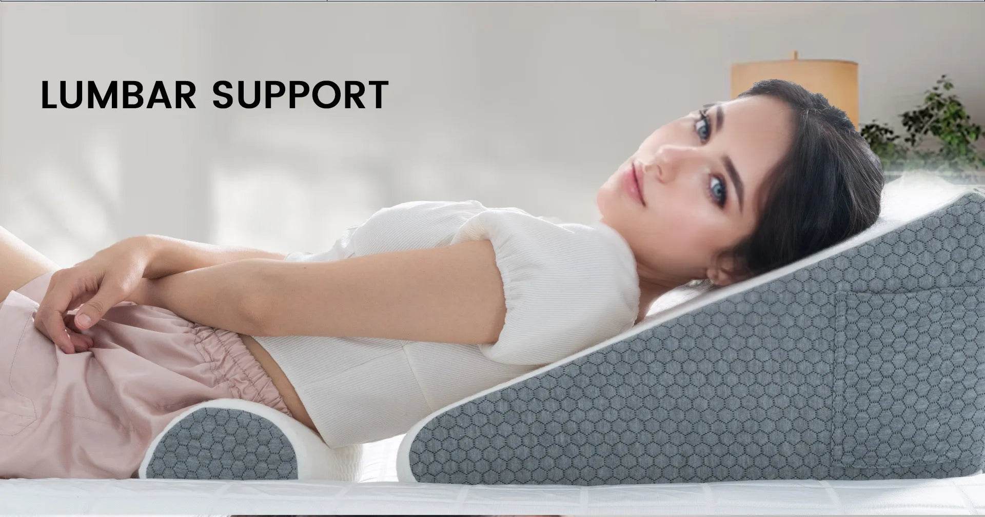 2 Pcs Memory Foam Bed Wedge Pillow/Neck Pillow For Back, Leg, And Knee - Triangle Pillow With Removable Cover - One-Sake.com