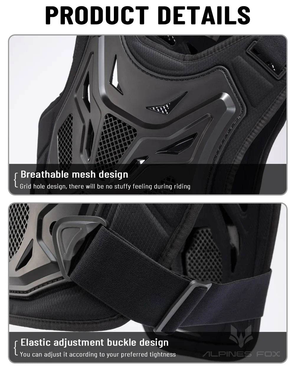 All-Season Motocross Armor Vest - Motorcycle Chest & Back Protector for Men & Women, DH/MTB/MX Body Protection Gear - One-Sake.com