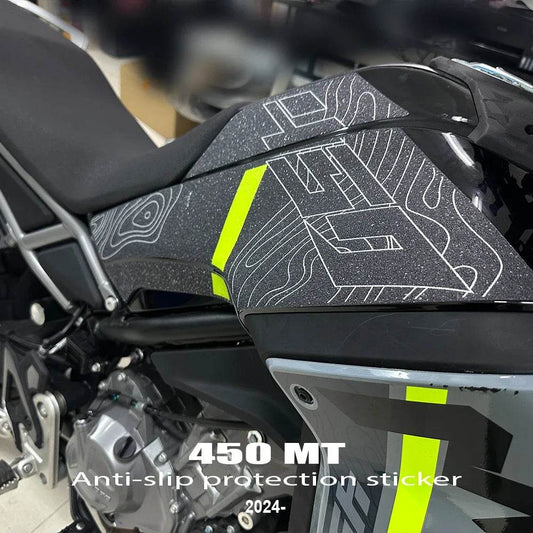 New Model 2024 CFMOTO 450MT Tank Pad Protector - Premium Gas Tank Sticker Decal with Knee Traction Grip for Enhanced Style & Protection - One-Sake.com