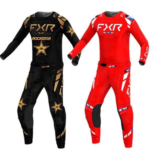2025 Red Helium FXR MX Gear Set - Breathable Off-Road Jersey & Pants Combo for ATV and Dirt Bike Motocross Riders - One-Sake.com