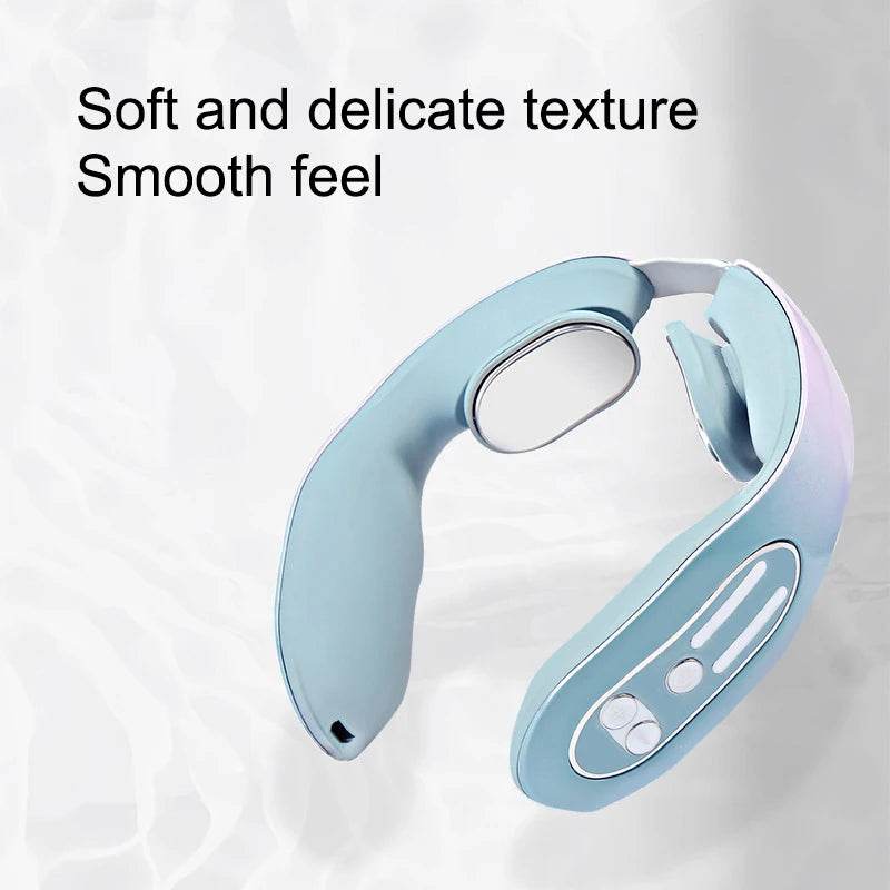 Neck Massager with Heat & 12 Intensity Levels – Microcurrent Pulse Therapy for Cervical Pain Relief & Relaxation - One-Sake.com
