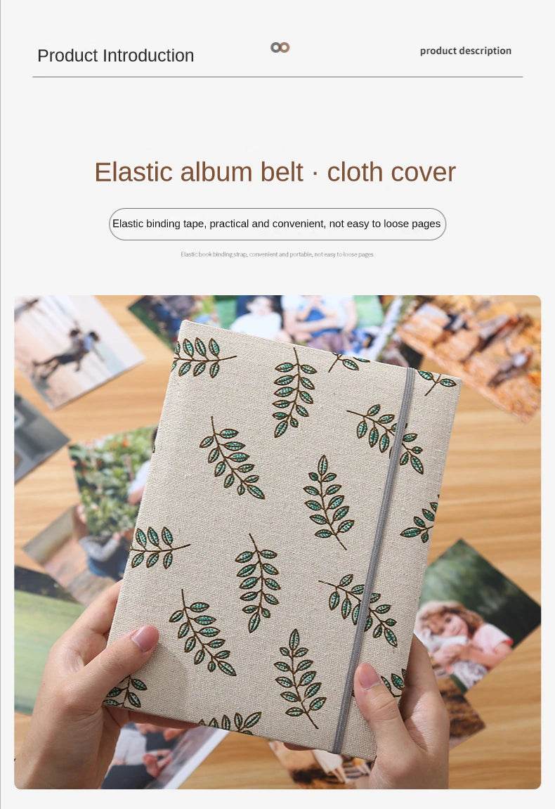 200-Sheet 6-Inch Fabric Photo Album – Creative Interleaf Design Family Memory Book for Children Growth, Weddings &amp; Memorial Keepsakes | Large Capacity Fabric Scrapbook - One-Sake.com