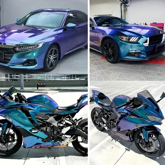 Glossy & Matt Chameleon Motorcycle Stickers - Waterproof Vinyl Film with Air Release for Auto & Motorcycle Tuning Accessories - One-Sake.com