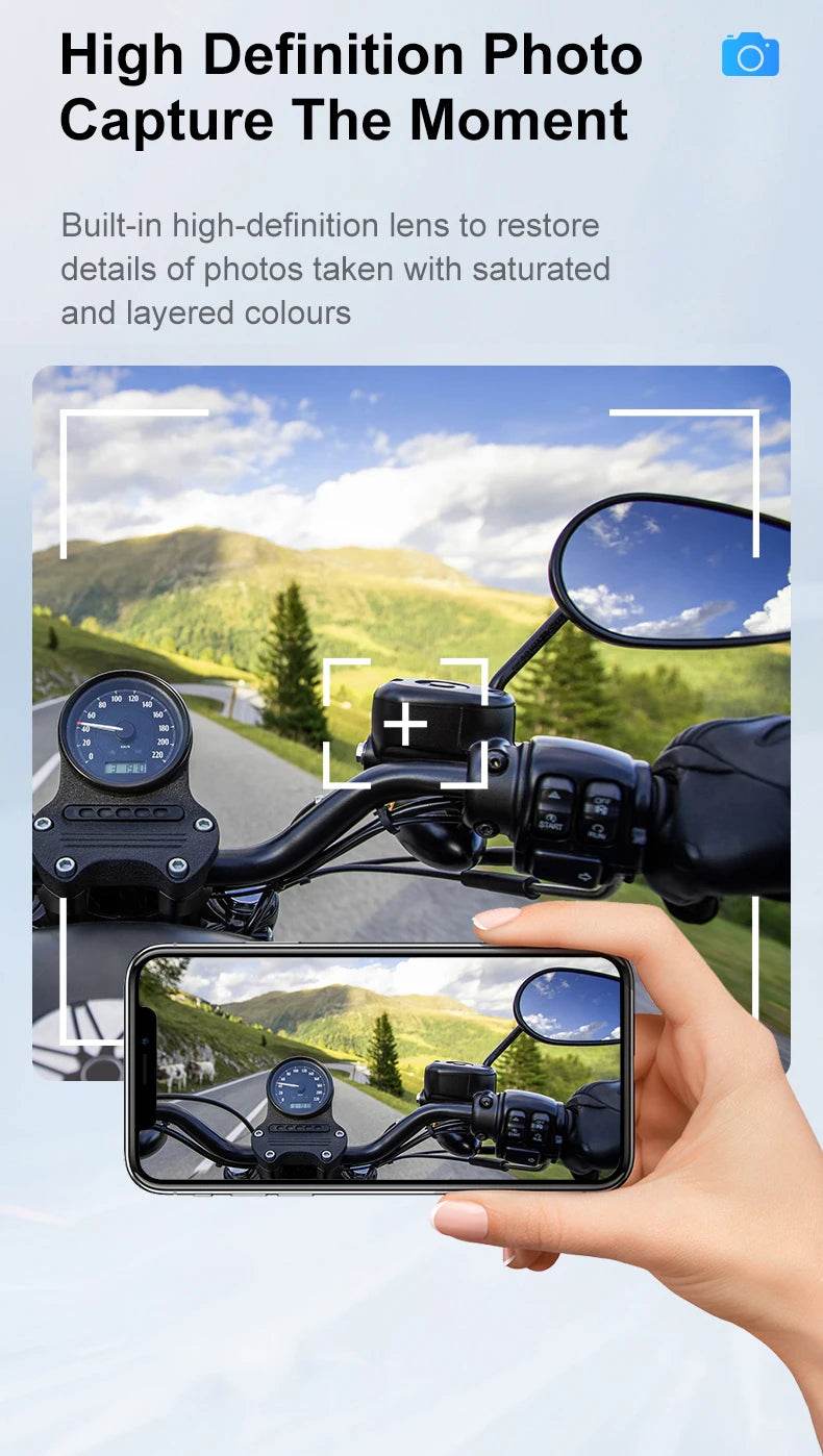 Q28 Motorcycle Helmet Bluetooth Headset with 1080P HD Camera - IP66 Waterproof, Super Wide-Angle Lens & WiFi Video Recorder - One-Sake.com