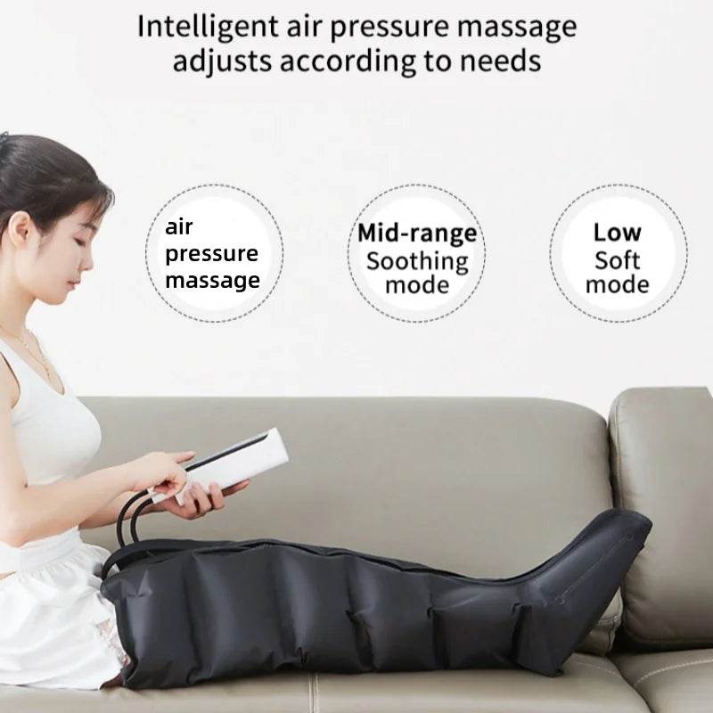 Air Pressure Leg Massager Foot Massage Boots Kneading Squeeze Deep Relaxation Calf With Remote Control - One-Sake.com