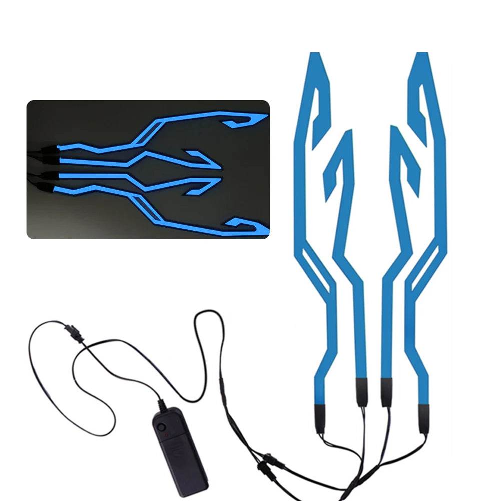 2023 4-in-1 LED Motorcycle Helmet Strip - Waterproof EL Sticker with Cold Light for Night Riding & Warning Visibility - One-Sake.com