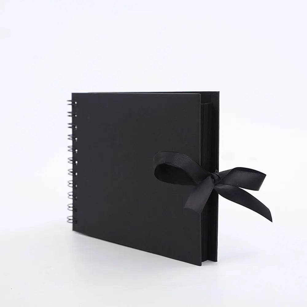 ZK20 DIY Kraft Memory Book – 80-Page Blank Scrapbook Album with Ribbon Closure | Wedding Guestbook, Anniversary Gift, Travel Diary &amp; Family Photo Album - One-Sake.com