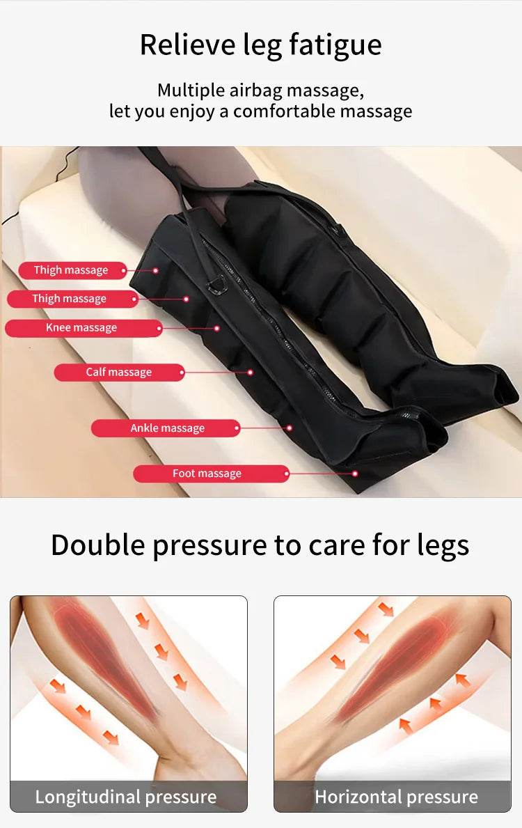 Air Pressure Leg Massager Foot Massage Boots Kneading Squeeze Deep Relaxation Calf With Remote Control - One-Sake.com