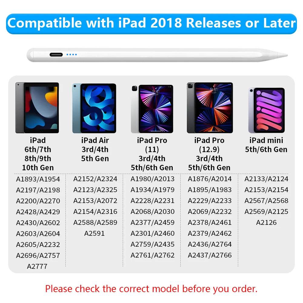 Stylus Pen For Apple Pencil with LED Power Indicators Palm Rejection Touch Pencil for 2022 2021 2020 2019 2018 iPad pencil - One-Sake.com