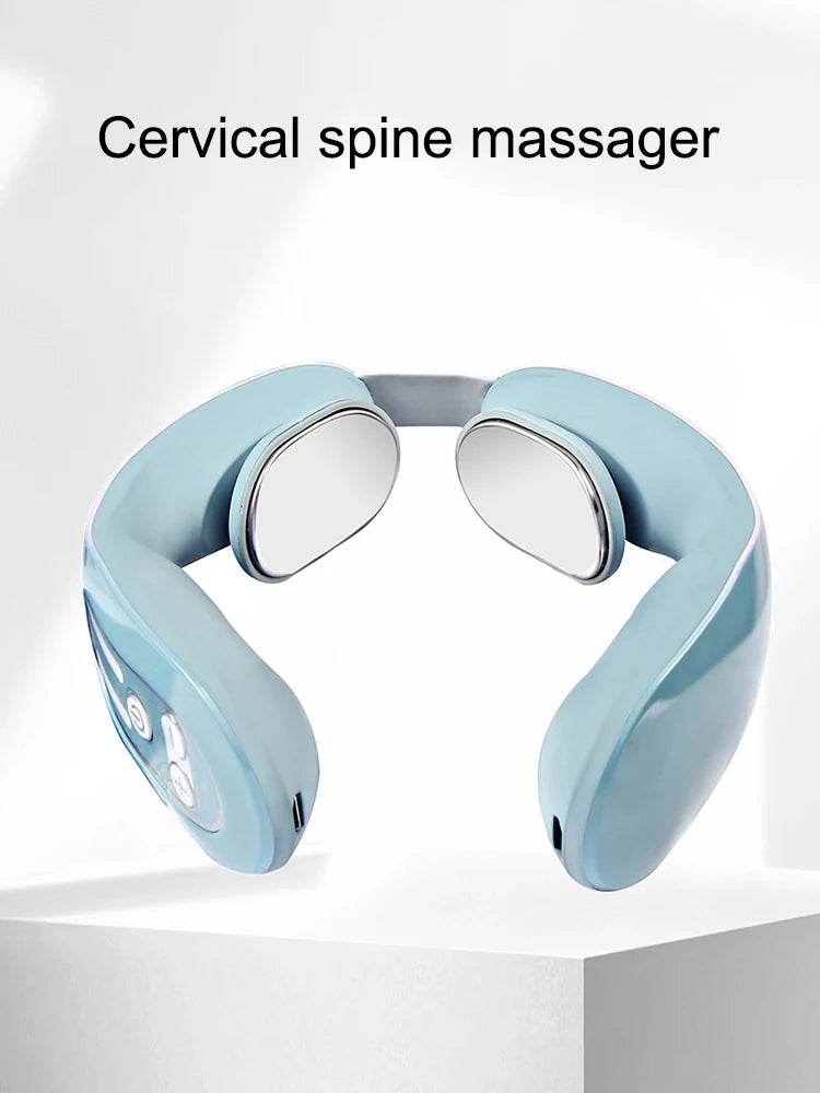 Neck Massager with Heat & 12 Intensity Levels – Microcurrent Pulse Therapy for Cervical Pain Relief & Relaxation - One-Sake.com