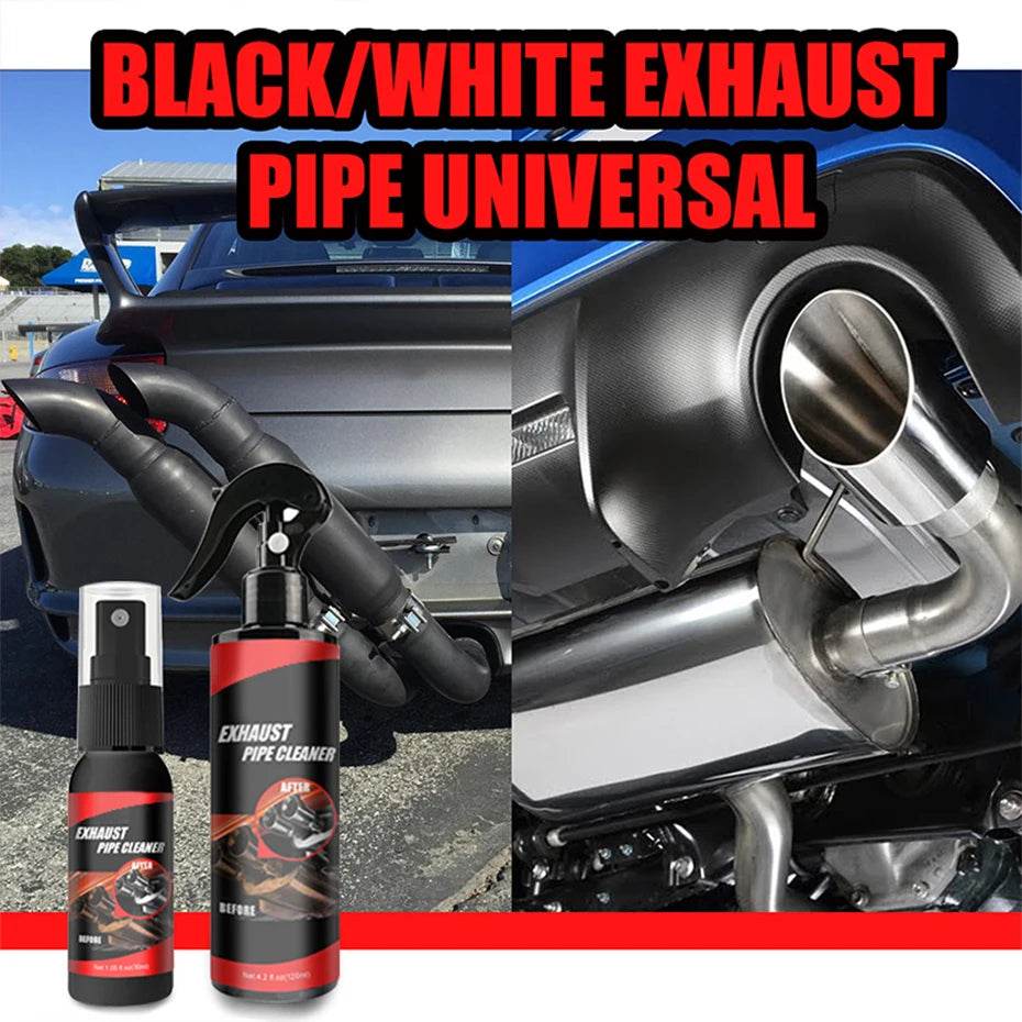 SEAMETAL Exhaust Pipe Cleaner &amp; Rust Remover Kit – 30/120ml Motorcycle/Car Chrome Shine Restorer with Gloves, Brush &amp; Sponge | Non-Damaging Formula for Exhaust Maintenance - One-Sake.com