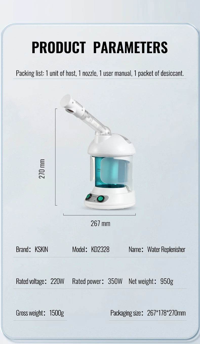 KSKIN Custom Hot Sale Face Mist Spray Portable Facial Steamer For Face Professional Ionic Facial Steamer - One-Sake.com