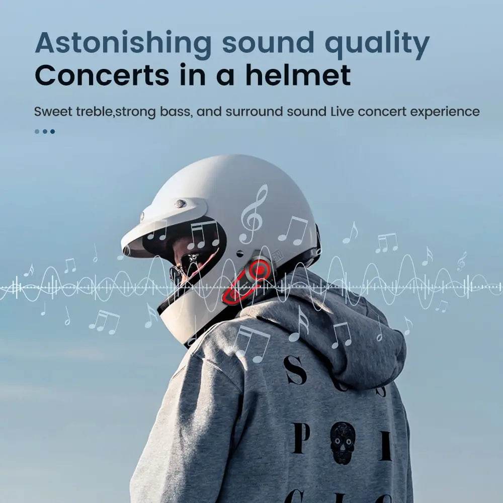 GEARELEC DK02 Bluetooth Motorcycle Helmet Headset – IPX7 Waterproof, 2800mAh Battery, Ambient Lights & Stereo Sound - One-Sake.com