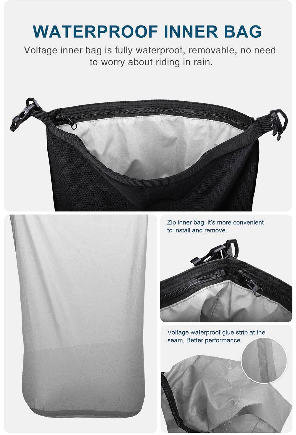 Universal Waterproof Motorcycle Back Seat Bag - 10/20/30L Multifunctional Saddle Bag & Cycling Backpack Combo - One-Sake.com