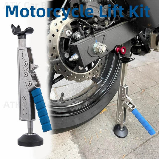 Portable Stainless Steel Motorcycle Lift Kit - Quick Ratchet Lifting for Chain Cleaning & Adjustment - One-Sake.com