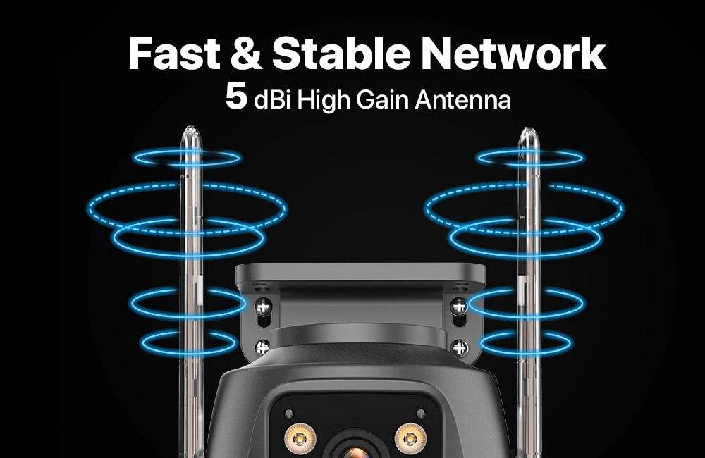 External WiFi PTZ Camera Dual Lens 4K 8MP HD – Outdoor IP Security Camera with Auto Tracking, Full Color Night Vision &amp; IP66 Waterproof [iCSee P2P Remote Monitoring | 2-Way Audio | SD Card &amp; Cloud Storage] - One-Sake.com
