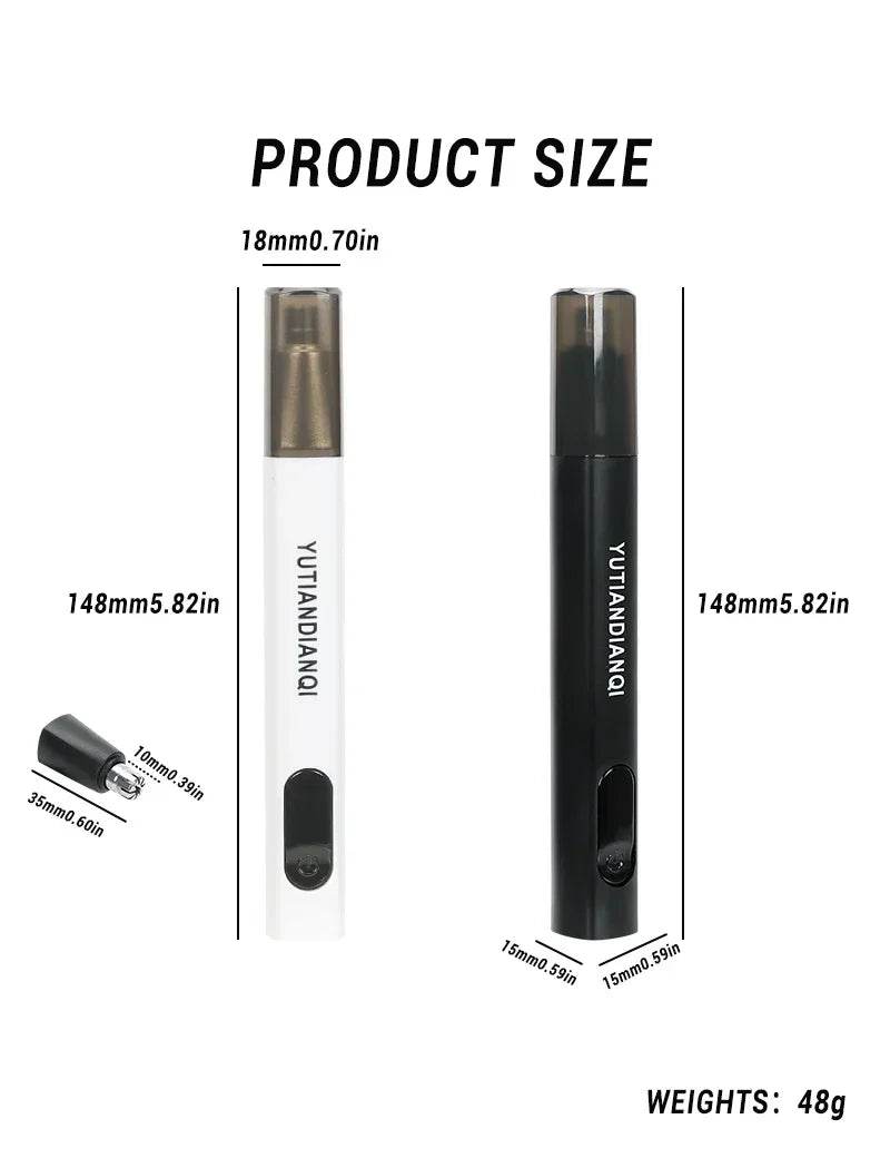 2-in-1 Electric Portable Ear &amp; Nose Hair Trimmer | Painless Grooming Tool for Men - One-Sake.com