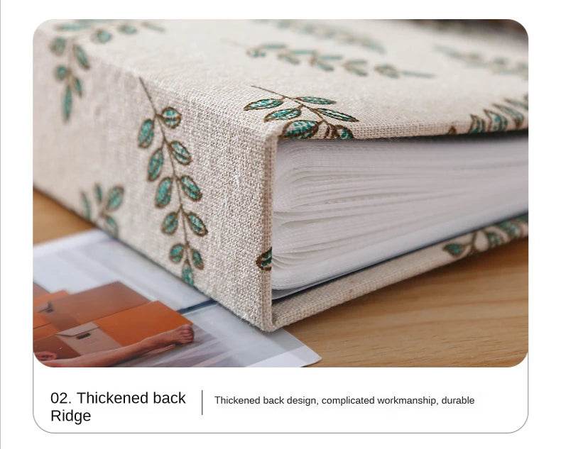 200-Sheet 6-Inch Fabric Photo Album – Creative Interleaf Design Family Memory Book for Children Growth, Weddings &amp; Memorial Keepsakes | Large Capacity Fabric Scrapbook - One-Sake.com