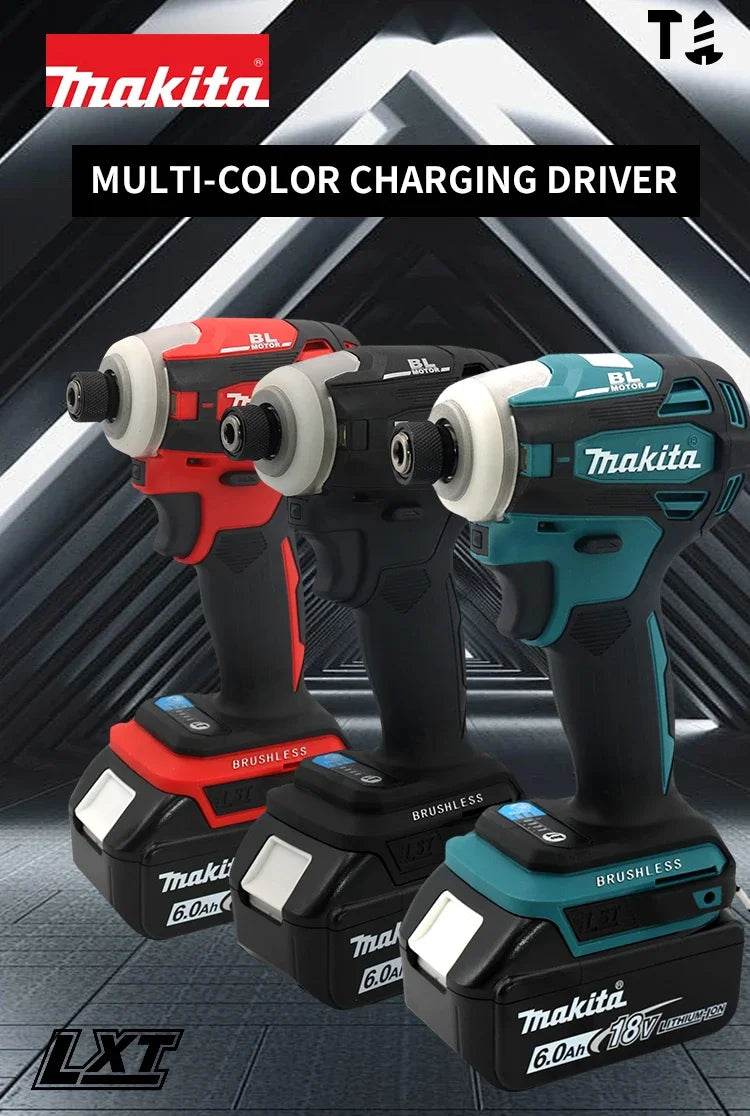 Makita DTD172 18V Cordless Impact Screwdriver – Brushless Motor, 180N.M High Torque, Tungsten Steel Shaft | Stepless Speed Control for Wood, Bolt, T-Mode (Power Tools for Construction, Woodworking, Maintenance) - One-Sake.com