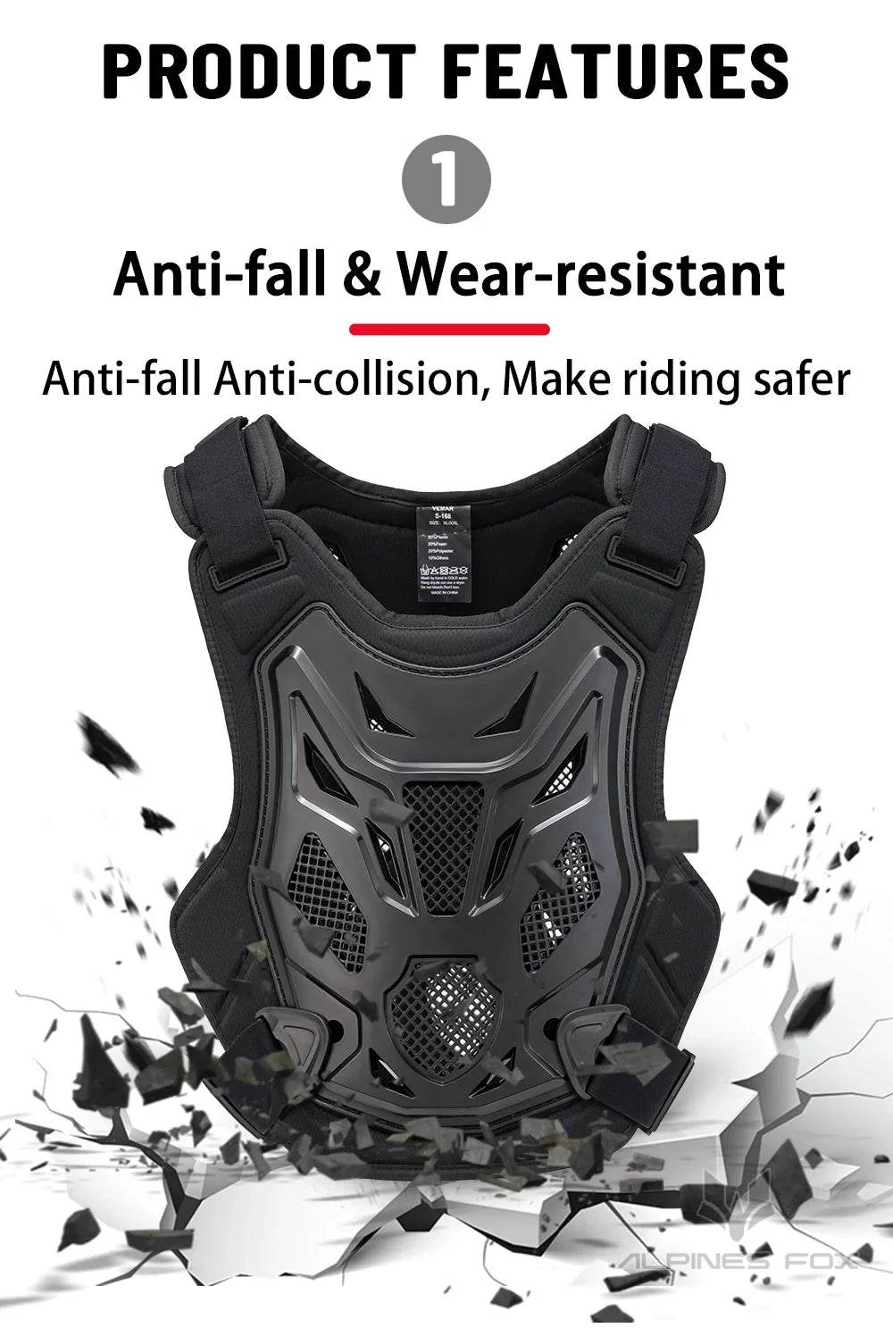 All-Season Motocross Armor Vest - Motorcycle Chest & Back Protector for Men & Women, DH/MTB/MX Body Protection Gear - One-Sake.com