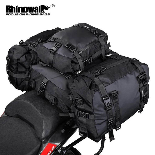 Rhinowalk Waterproof Motorcycle Rear Seat Bag - 10L/20L/30L Saddle Side Luggage with Multi-Function Shoulder & Backpack Design - One-Sake.com