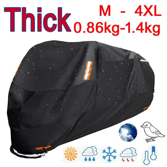 300D Heavy-Duty Motorcycle Cover - Waterproof, UV-Resistant Protection for Dust, Rain, Snow (Sizes M to 4XL) - One-Sake.com
