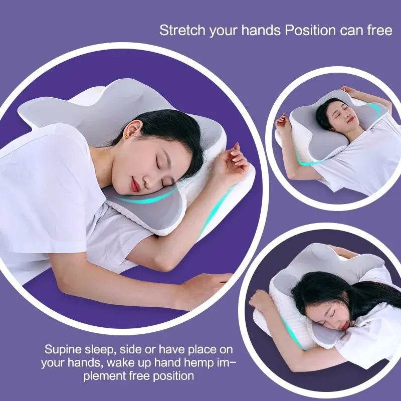 Memory cotton butterfly shaped pillow Slow rebound cow horn pillow Cervical pillow - One-Sake.com
