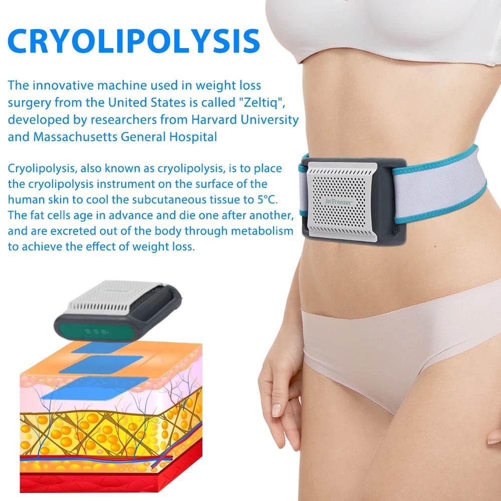 Portable Mini Cryotherapy Fat Freeze Device – Anti-Cellulite, Belly Fat Remover, Body Slimming Cool Machine for Home Use! - One-Sake.com