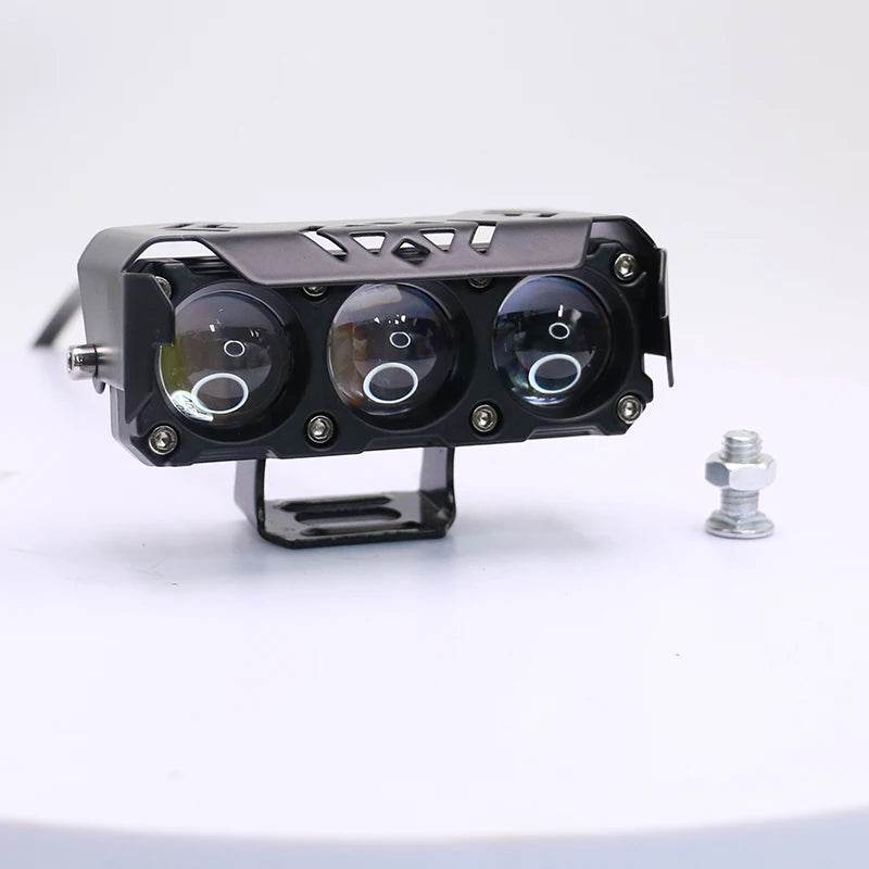 Dual-Color Motorcycle LED Spotlights – Hi/Low Beam Fog Lights, IP68 Waterproof, 1800LM Brightness for Cars, Trucks & SUVs - One-Sake.com