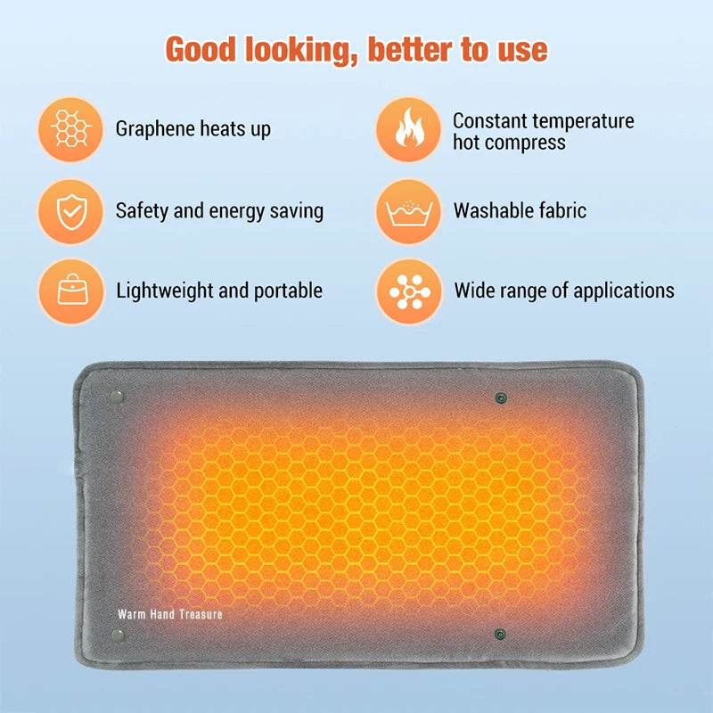 Graphene Heating Pad – Adjustable Temperature & Timing, USB-Powered Warm Handbag for Office & Home Use - One-Sake.com