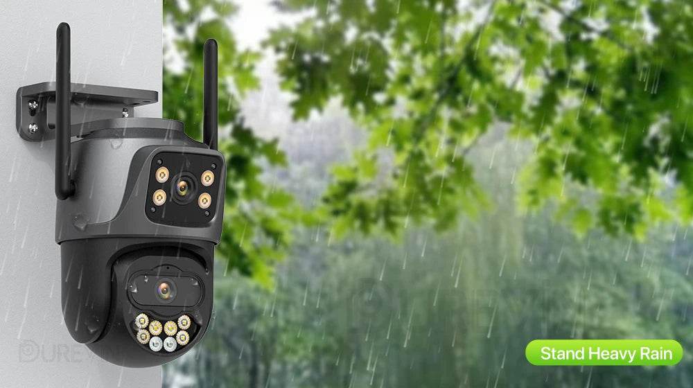 External WiFi PTZ Camera Dual Lens 4K 8MP HD – Outdoor IP Security Camera with Auto Tracking, Full Color Night Vision &amp; IP66 Waterproof [iCSee P2P Remote Monitoring | 2-Way Audio | SD Card &amp; Cloud Storage] - One-Sake.com