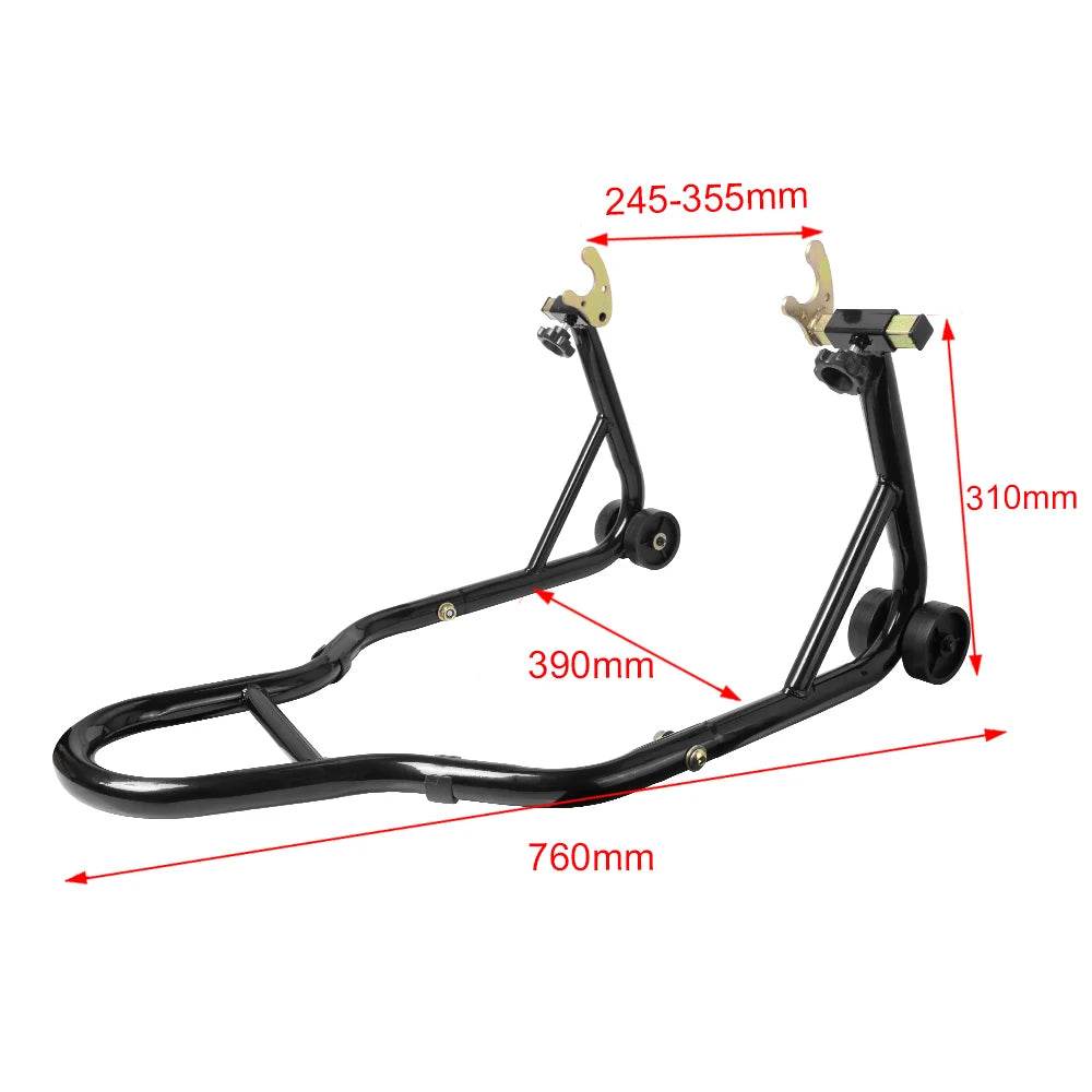 Universal Motorcycle Rear Wheel Stand - Durable Black Auto Wheel Support Frame for Harley, Suzuki & All Bikes, Tire Repair Tool - One-Sake.com