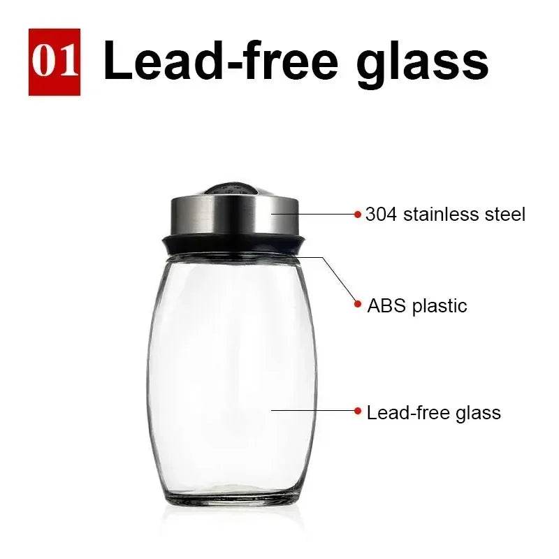 360° Rotating Spice Rack with 6 Glass Jars – Transparent Salt, Pepper & Seasoning Storage Set - One-Sake.com