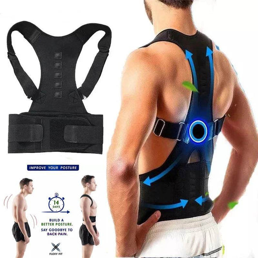 Adjustable Back Posture Corrector Belt – Waist Lumbar Spine Support Vest Trainer for Adults [Ergonomic Pain Relief | Breathable Compression Bracing | Universal Fit Comfort] - One-Sake.com