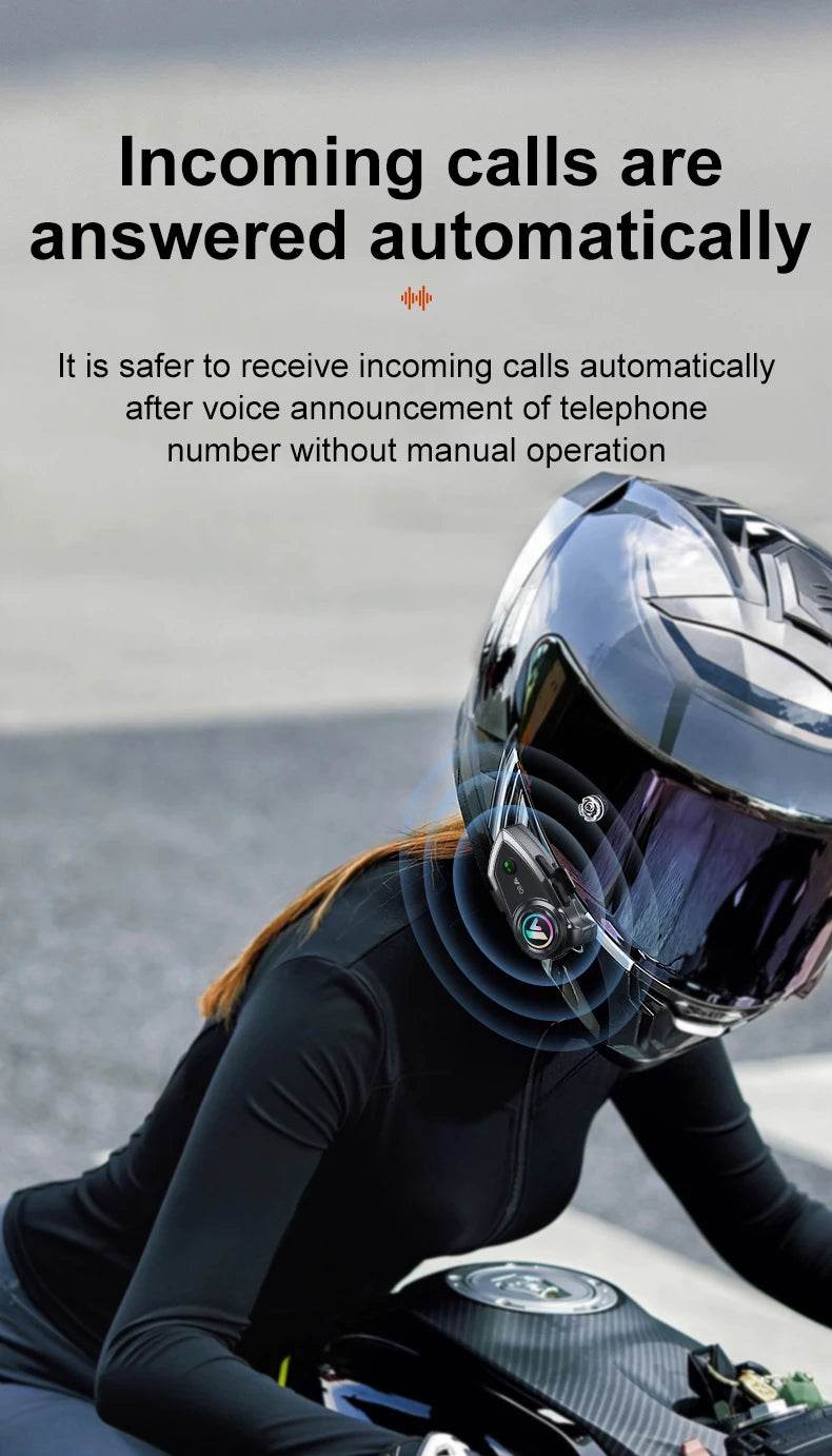 Y80 Bluetooth 5.3 Motorcycle Headset - Hands-Free Calling, Music, and GPS Navigation - One-Sake.com